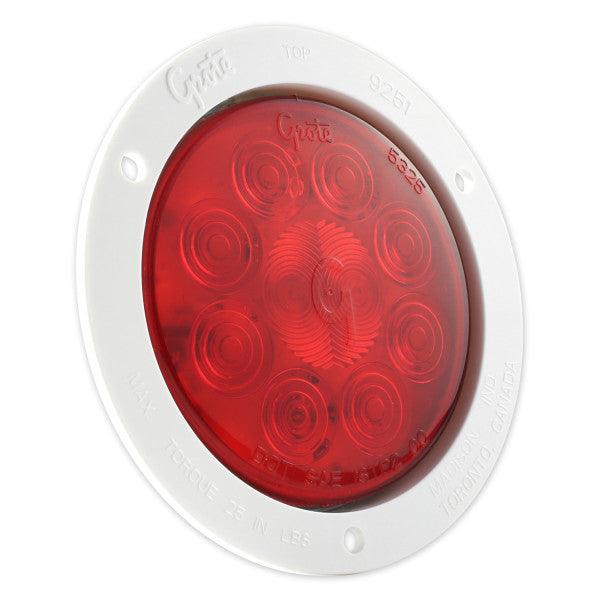 53282 Super Nova® 4" 10-Diode Pattern LED Stop Tail Turn Lights STT, White Theft-Resistant Flange, Male Pin