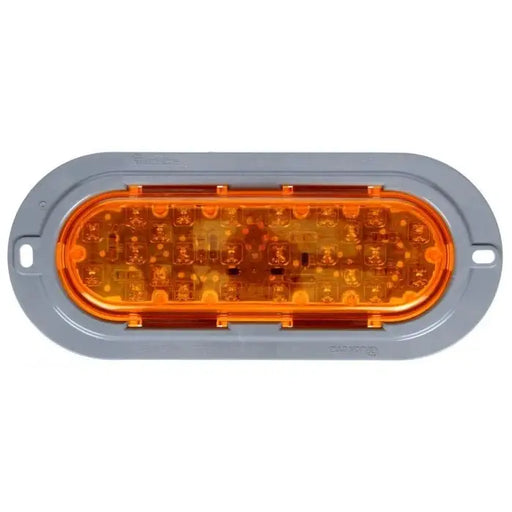 60 Series, LED, Yellow Oval, 26 Diode, Auxiliary Turn Signal, Gray Flange Mount, Fit 'N Forget S.S., 12V