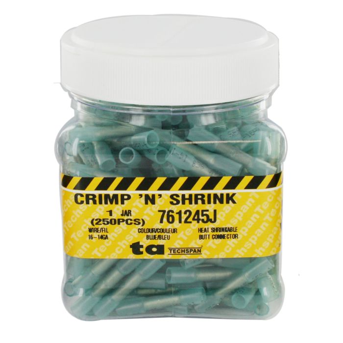 761245J BUTT SPLICE CRIMP/SHRINK 16-14GA 250 PC JAR