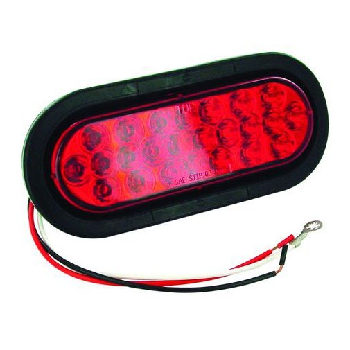 LED SLD S/T/T RED 24-DIODE OVAL W/GR&PIGT KIT