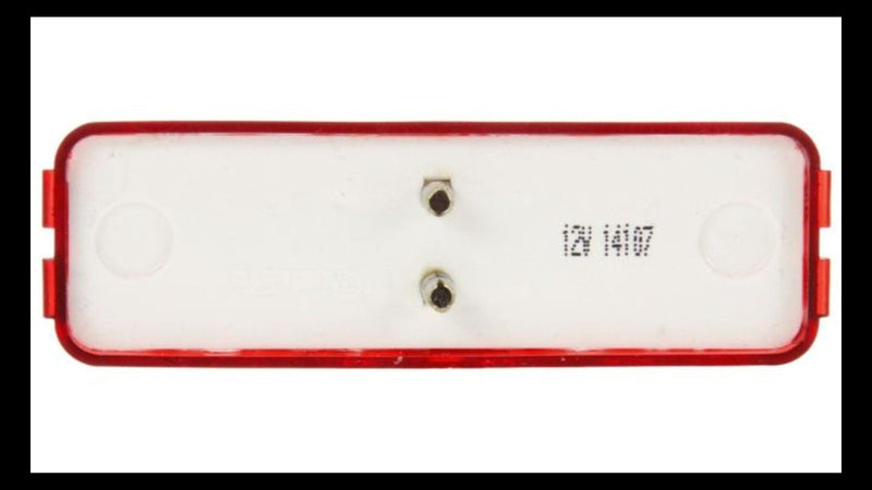 Trucklite 19200R3 19 Series, Base Mount, Incandescent, Red Rectangular, 2 Bulb, Marker Clearance Light, PC, 19 Series Male Pin, 12V, Bulk