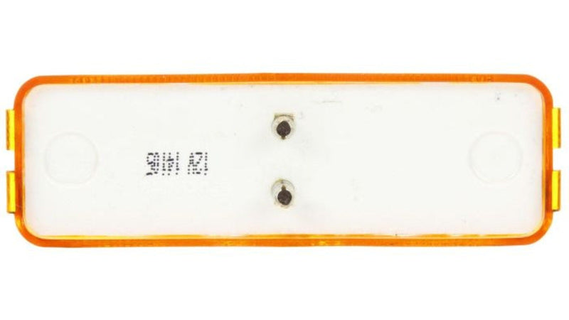 Trucklite 19200y3 yellow Rectangular, 2 Bulb, Marker Clearance Light, PC, 19 Series Male Pin, 12V,