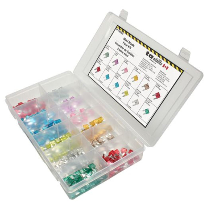 240PC Mini Blade Fuse Assortment Kit - Mini Flip Kit Series