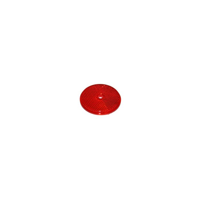 REFL RED ROUND 2-3/16Inch CENTRE HOLE PLASTIC-BACK