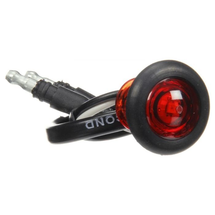 33 Series, LED, Red Round, 1 Diode, Marker Clearance Light, P2, Black Rubber Grommet Mount, Hardwired, .180 Bullet Terminal, 12V, Kit, Bulk