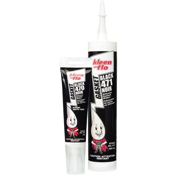 Kleen-Flo 471 Gasket Maker, 300 mL, Paste, Acetic Acid, Black