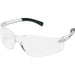 MCR Safety BK110 BearKat Polycarbonate Clear Lens Safety Glasses with Non-Slip Hybrid Black Temple Sleeve