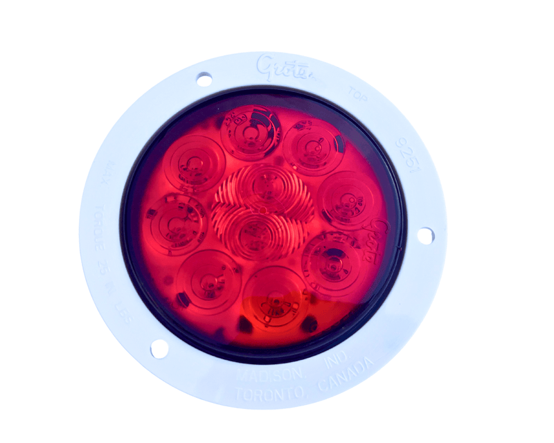 53282 Super Nova® 4" 10-Diode Pattern LED Stop Tail Turn Lights STT, White Theft-Resistant Flange, Male Pin