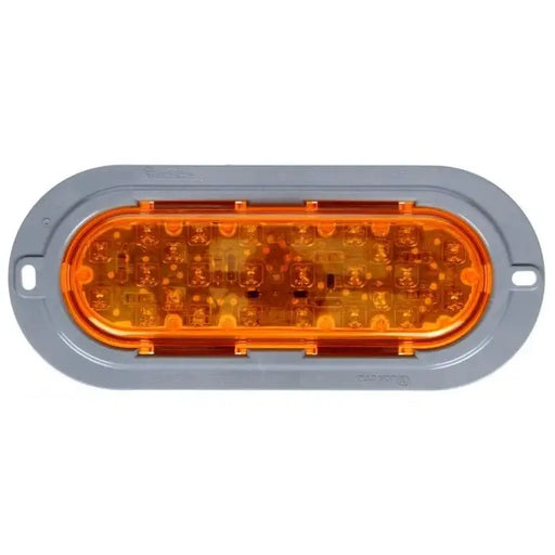 60 Series, LED, Yellow Oval, 26 Diode, Auxiliary Turn Signal, Gray Flange Mount, Fit 'N Forget S.S., 12V