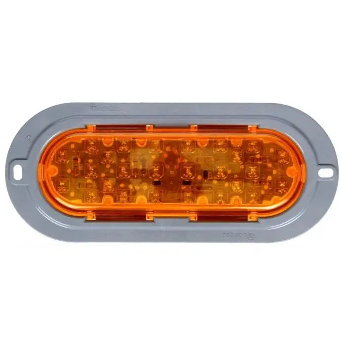 60 Series, LED, Yellow Oval, 26 Diode, Auxiliary Turn Signal, Gray Flange Mount, Fit 'N Forget S.S., 12V