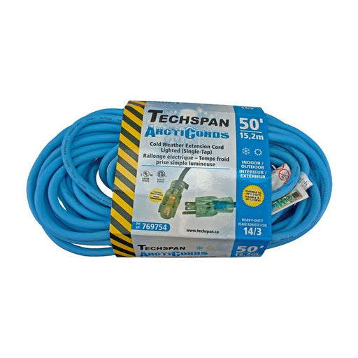 EXTENSION CORD COLD WTHR 1TAP BLUE 14/3 50FT