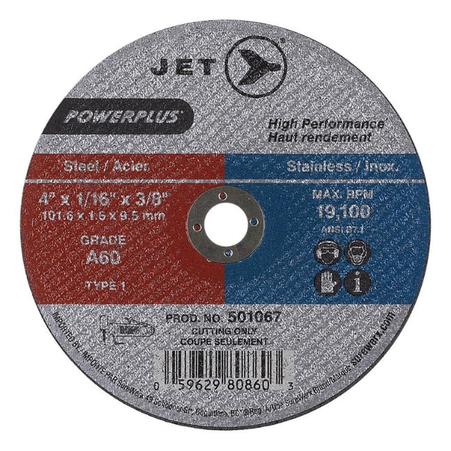 Jet 501067 4 x 1/16 x 3/8 A60 T1 POWER ABRASIVE Cut-Off Wheel