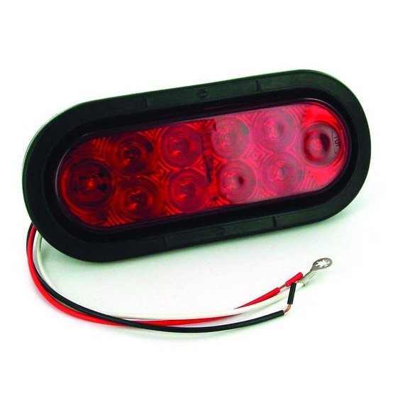 LED SLD S/T/T RED 10-DIODE OVAL W/GR&PIGT KIT