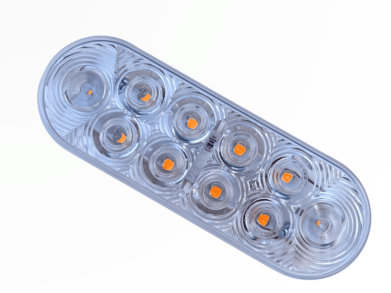 735207 Oval Turn/Tail Lamp, Amber Diodes, Clear Lens 10 LEDs