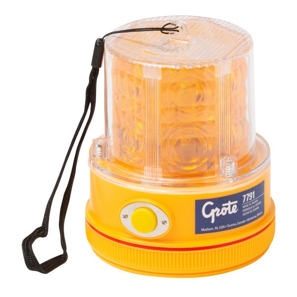 360° Portable Battery Operated LED Warning Lights - 77913 Amber