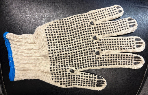 white cotton gloves with dots