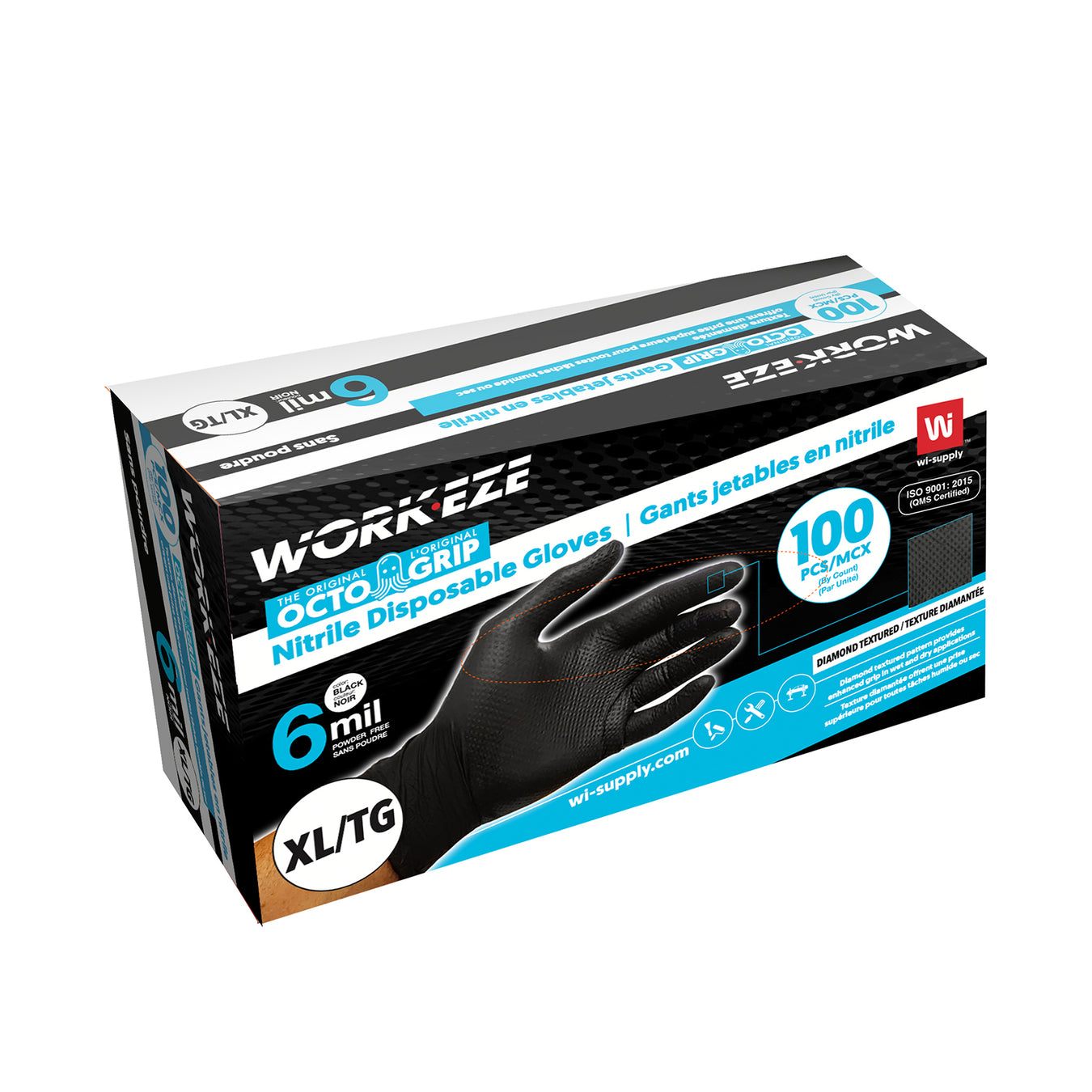 DNT106-XL Textured Dotted Nitrile 6mil disposable gloves