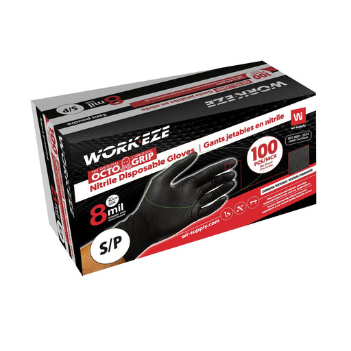 DNTBK8100-Xl Textured Dotted Nitrile 6 mil Black Disposable Glove