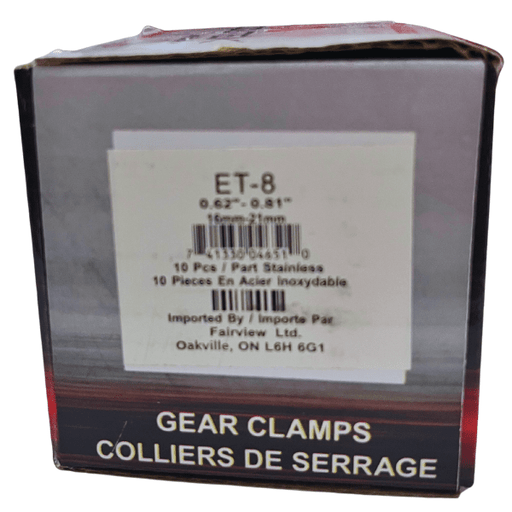 ET-8 Gear Clamps, Pack of 10pcs