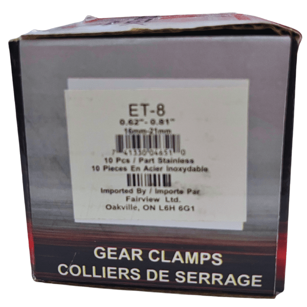 ET-8 Gear Clamps, Pack of 10pcs