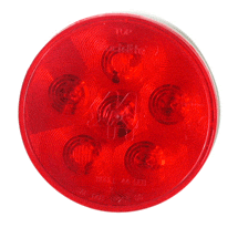 Super 44, LED, Red, Round, 6 Diode, Stop/Turn/Tail, Fit 'N Forget S.S., 12V