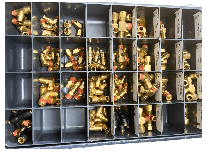 Regular and Push Fitting Assortment Size 3/8 150Pcs