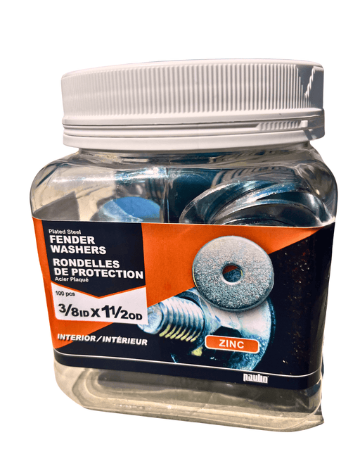 3/8" 1-1/2" O.D. Fender Washers Steel Zinc 100 Pcs