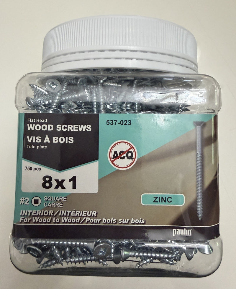 WOOD SCREW 750pcs 8X1